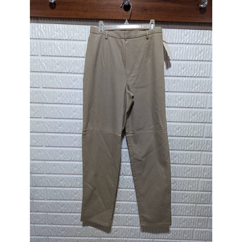 Sag Harbor Women's Tan High Waist Flat Front Stretch Trouser Pants Size 4P NWT